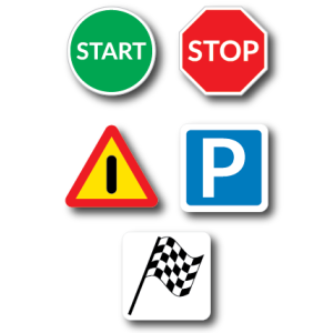 Vägmärken magneter, 5st/frp