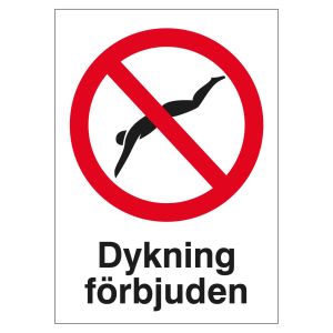 Dykning förbjuden (skylt)
