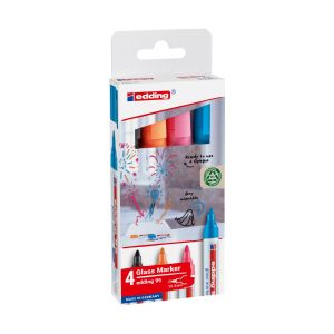 Glas- och whiteboardpenna, 4-pack
