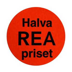 Halva REA priset, Rund etikett 29 mm
