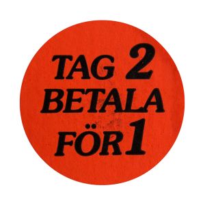 Tag 2 betala för 1, Rund etikett 29 mm