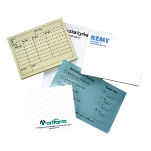 Notisblock med eget tryck