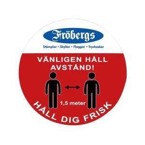 Golvdekaler Håll avstånd med logotyp, 9 st