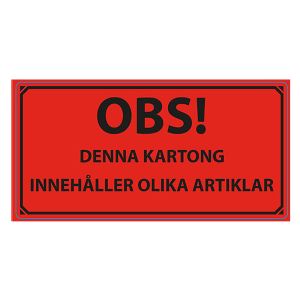 Emballageetikett "OLIKA ARTIKLAR"