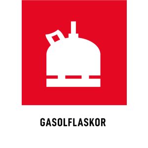 Gasolflaskor (skylt)