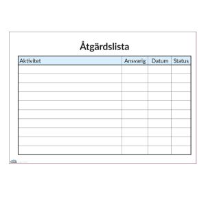 Åtgärdslista, A3