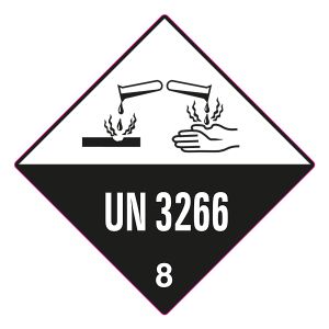 Farligt Gods-etikett Corrosive Liquid UN3266, 250 st