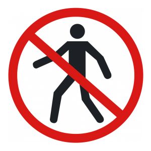 Golvmarkering "Inga fotgängare" med Halkskydd