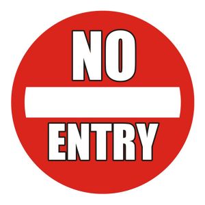 Golvmarkering "NO ENTRY" med Halkskydd