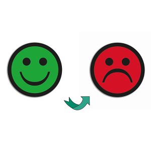 Magneter Vändbar Smiley, 5 st/frp