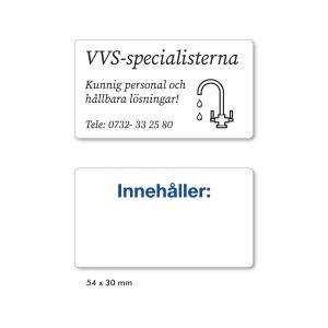 Etiketter, 54 x 30mm, 1000 st