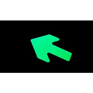 Självlysande pil för utrymningsvägar, med halkskydd