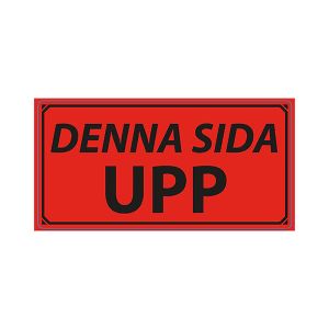 Emballageetikett "DENNA SIDA UPP"