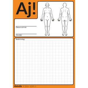 Aj-kort, vid olycka/skada, Orange