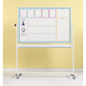 Dubbelsidig Whiteboardtavla på hjulstativ med eget tryck  - högsta kvalitet