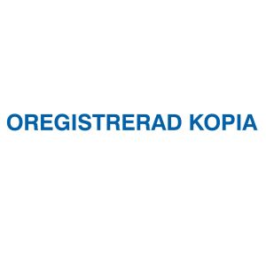 OREGISTRERAD KOPIA (stämpel)
