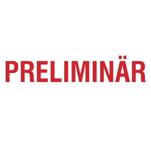 PRELIMINÄR (stämpel)