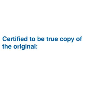 Certified to be true copy of the original (stämpel)