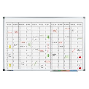 Legamaster årsplaneringstavla, lodrät månadsindelning