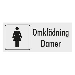Omklädning Damer (skylt)