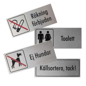 Pictogram med egen text (skylt)