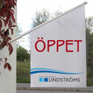 Butiksflagga med tryck