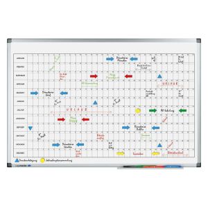 Legamaster årsplaneringstavla, vågrät månadsindelning