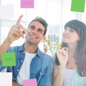 Statiska Brainstorm-lappar, två storlekar, blandade färger