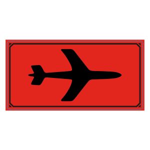 Emballageetikett "FLYGPLAN-SYMBOL"