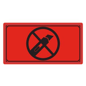 Emballageetikett "EJ KNIV-SYMBOL"