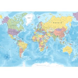 Whiteboard Karta Världen 100 x 140 cm