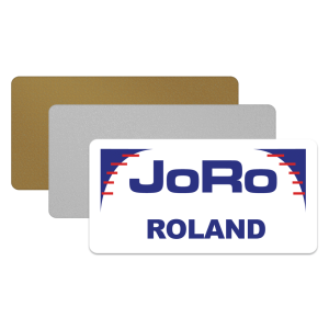 Namnbricka i plast, rektangulär med 4-färgstryck