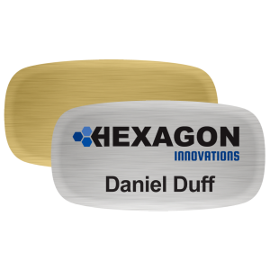 Namnbricka i metall, TV-format med 4-färgstryck