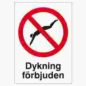 Dykning förbjuden (skylt)