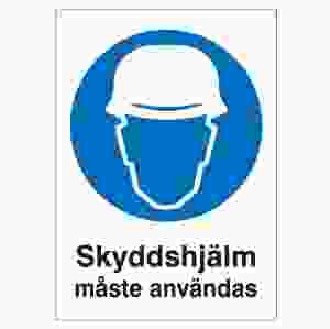Skyddshjälm måste användas (skylt)