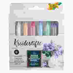 Glas & Griffelkrita sorterade färger, 6-pack