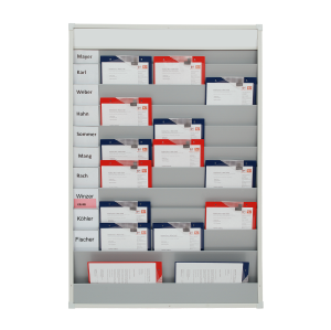 Servicemapptavla A4, smal modell med 10-fack