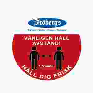 Golvdekaler Håll avstånd med logotyp, 9 st