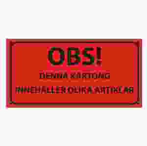 Emballageetikett "OLIKA ARTIKLAR"