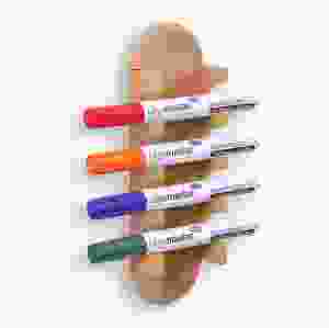 Pennhållare i trä för glastavla