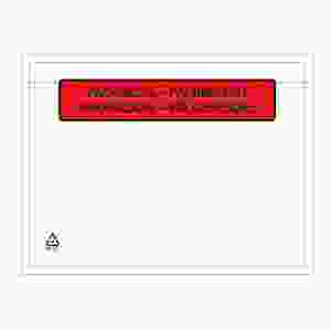 Packsedelskuvert med rött tryck