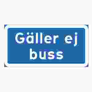 Parkeringsskylt Gäller ej buss
