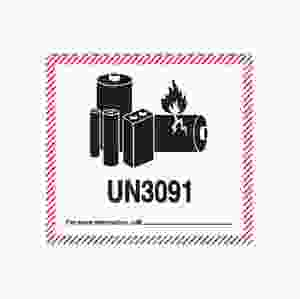 Farligt Gods-etikett UN3091, 500 st
