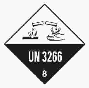 Farligt Gods-etikett Corrosive Liquid UN3266, 250 st