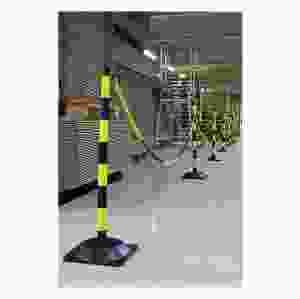 Avspärrningsstolpe varning, gul/svart