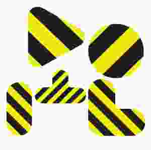 Golvmarkeringar gul/svart i olika former med Halkskydd