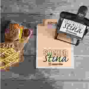 Stämpel för papperspåsar med inbyggd dyna