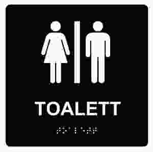Toalett Dam & Herr (taktil skylt)