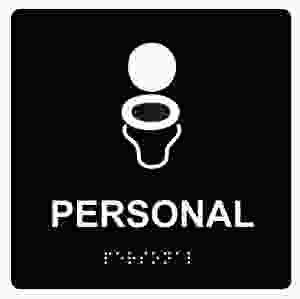 Personaltoalett (taktil skylt)