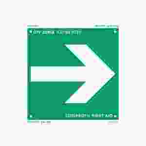 Skylt CEDERROTH riktningspil självlysande